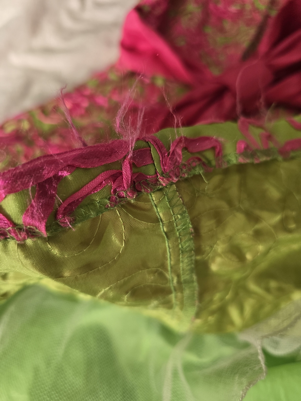 Rare Editions Vintage Y2K Lime Green & Pink Bow Party Dress - Picture 10 of 10